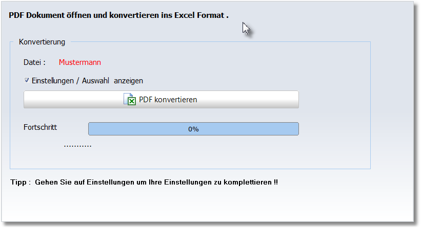 Einzelverarbeitung Ausschnitt