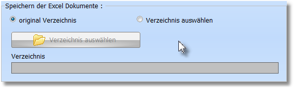 Verzeichnis für Excel Dokumente einstellen